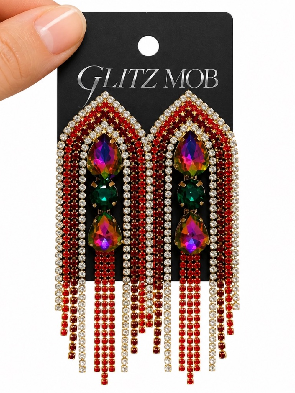 NEW Glitz Mob 🎄Christmas in July Fringe Earrings